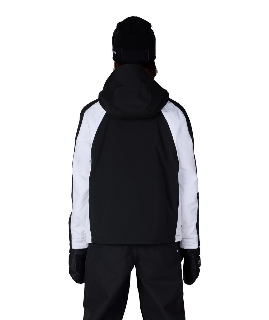 WOMENS HOLOGRAM™ SHELL JACKET - BLACK WHITE COLORBLOCK