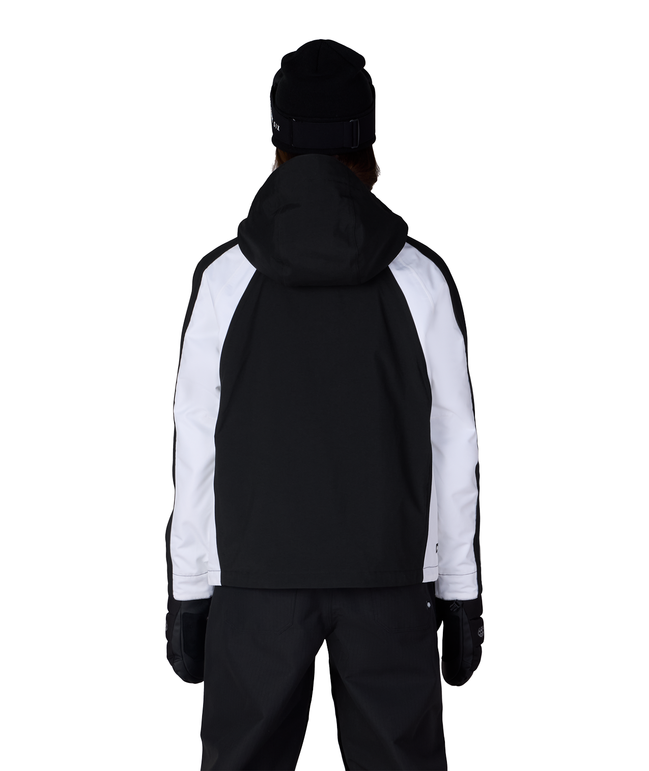 WOMENS HOLOGRAM™ SHELL JACKET - BLACK WHITE COLORBLOCK