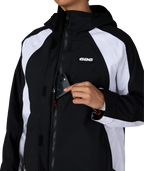 WOMENS HOLOGRAM™ SHELL JACKET - BLACK WHITE COLORBLOCK
