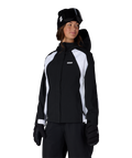 WOMENS HOLOGRAM™ SHELL JACKET - BLACK WHITE COLORBLOCK