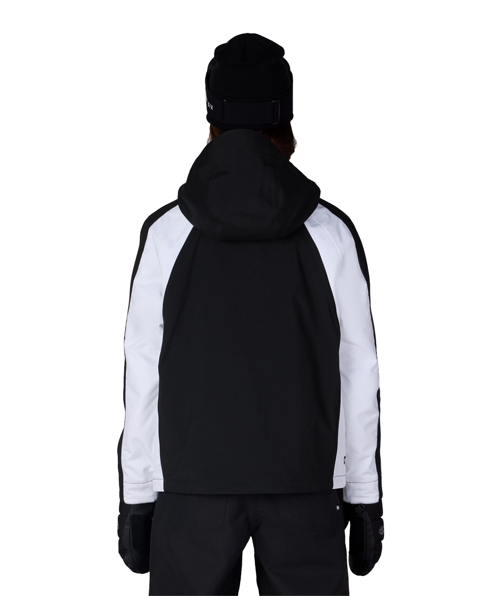 WOMENS HOLOGRAM™ SHELL JACKET - BLACK WHITE COLORBLOCK