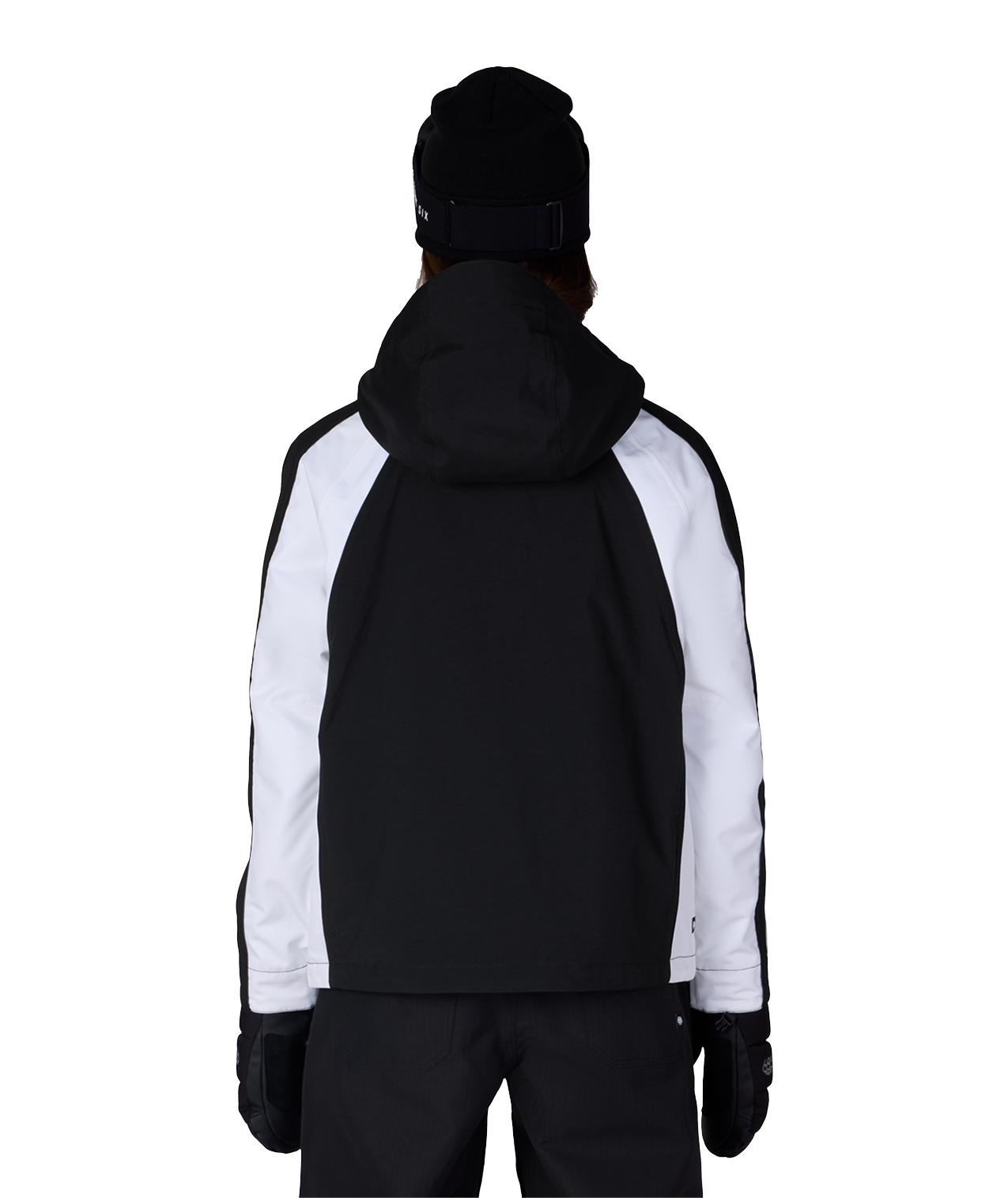 WOMENS HOLOGRAM™ SHELL JACKET - BLACK WHITE COLORBLOCK