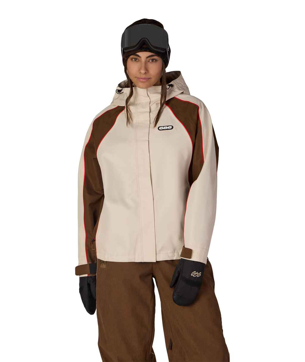 WOMENS HOLOGRAM™ SHELL JACKET - LIMESTONE COLORBLOCK