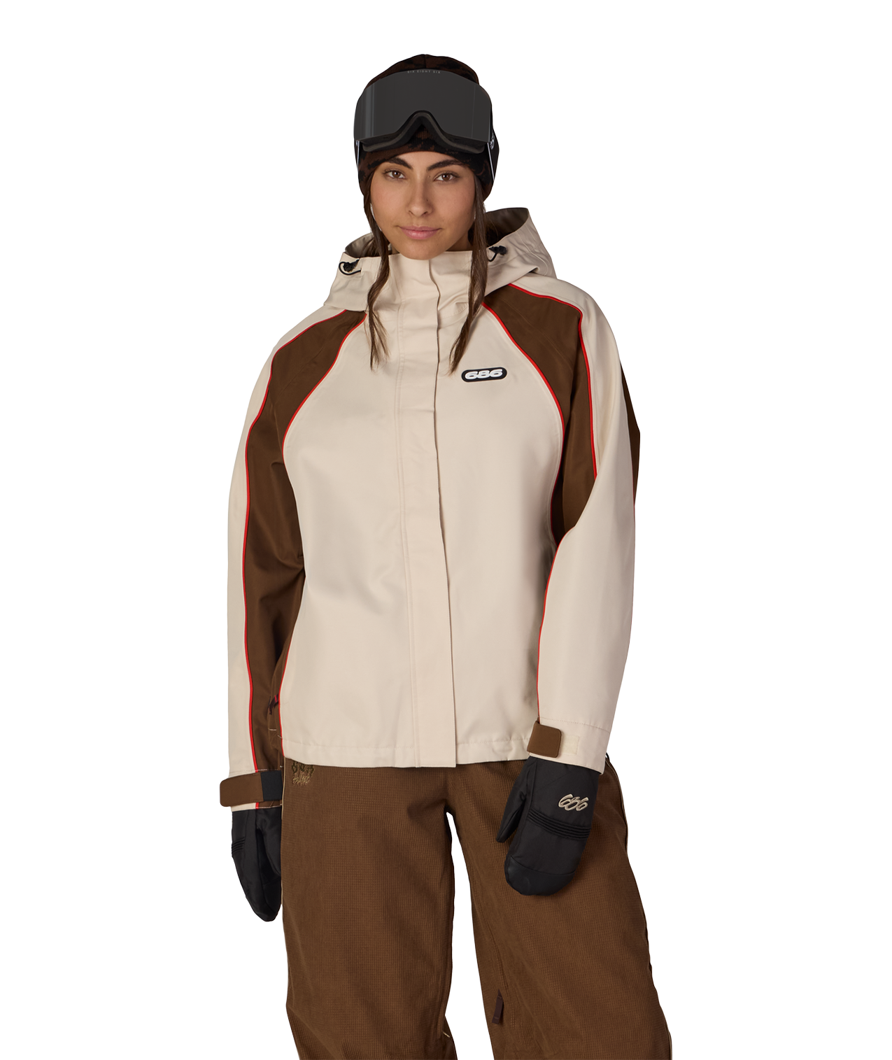 WOMENS HOLOGRAM™ SHELL JACKET - LIMESTONE COLORBLOCK