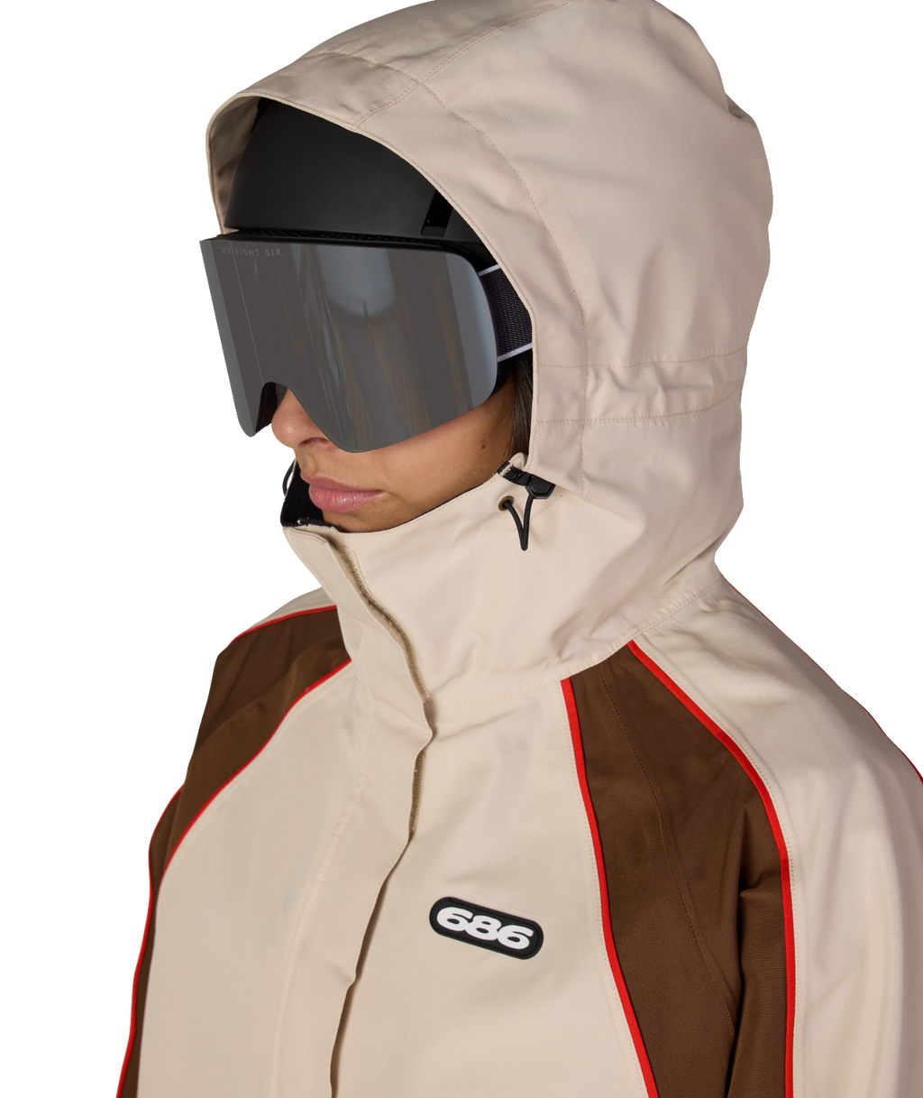 WOMENS HOLOGRAM™ SHELL JACKET - LIMESTONE COLORBLOCK