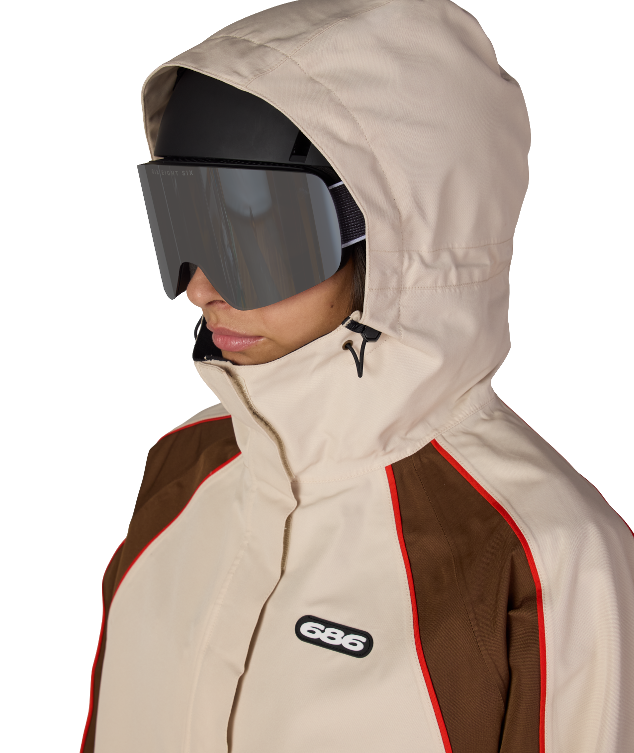 WOMENS HOLOGRAM™ SHELL JACKET - LIMESTONE COLORBLOCK