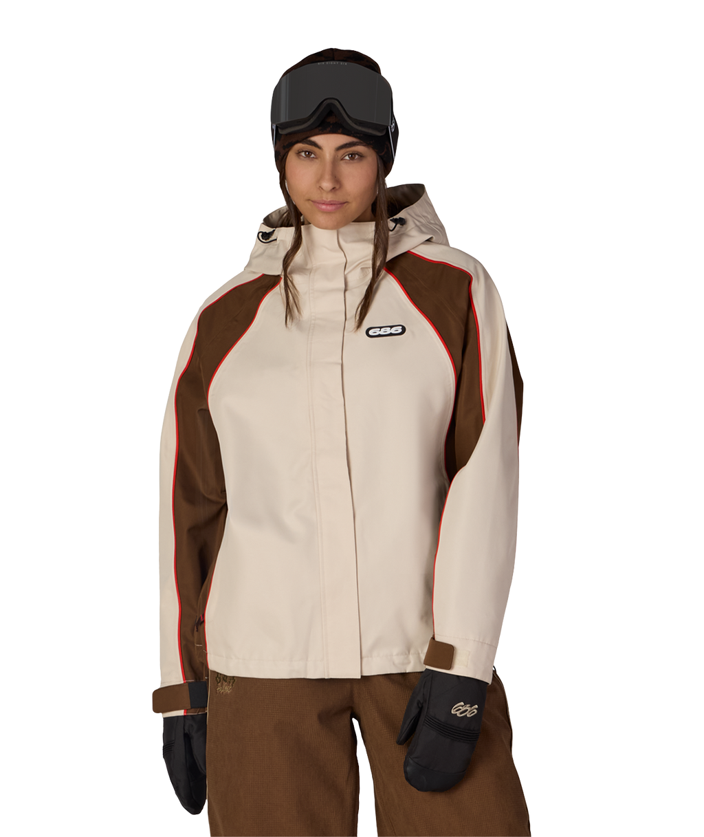 WOMENS HOLOGRAM™ SHELL JACKET - LIMESTONE COLORBLOCK