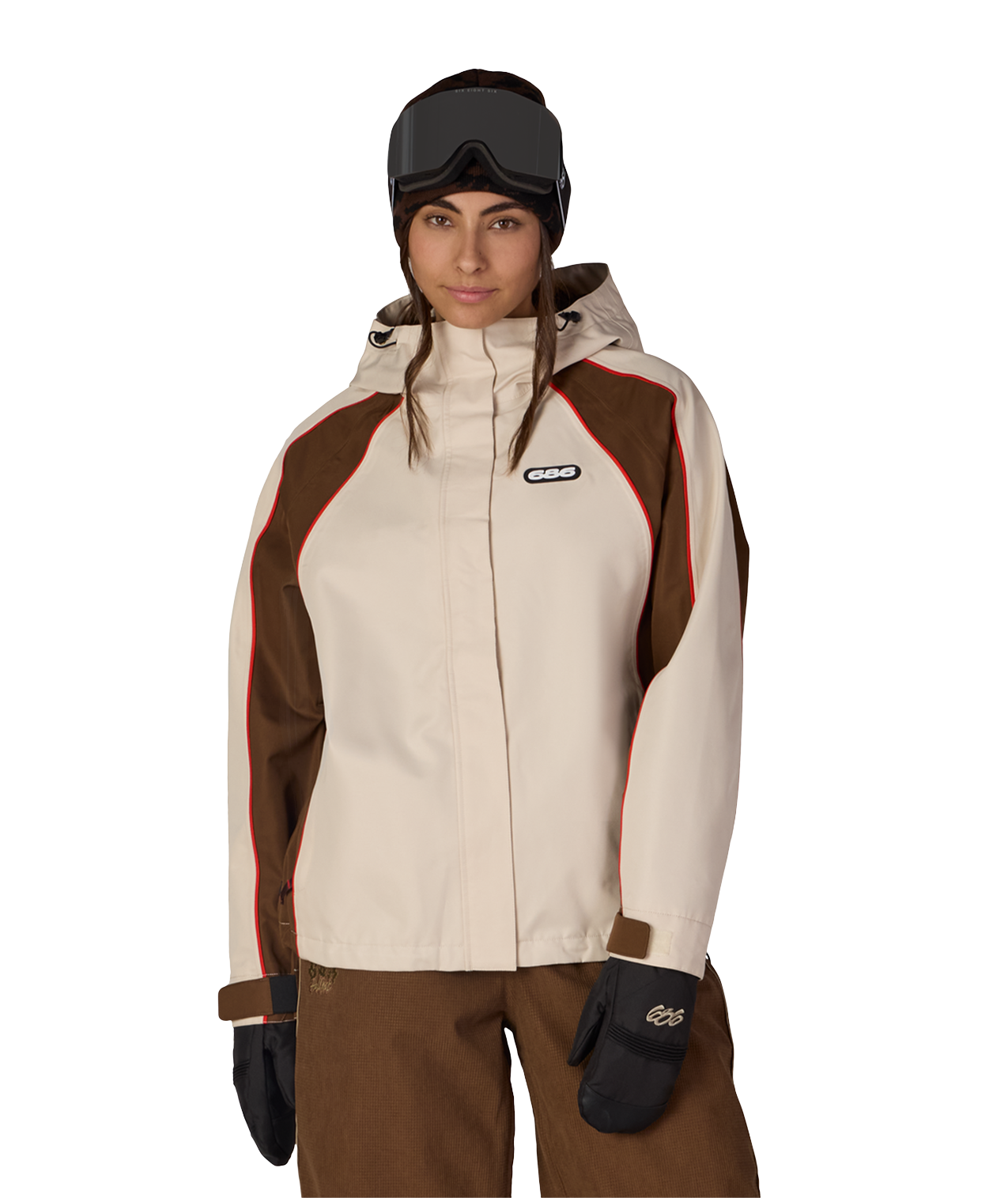 WOMENS HOLOGRAM™ SHELL JACKET - LIMESTONE COLORBLOCK