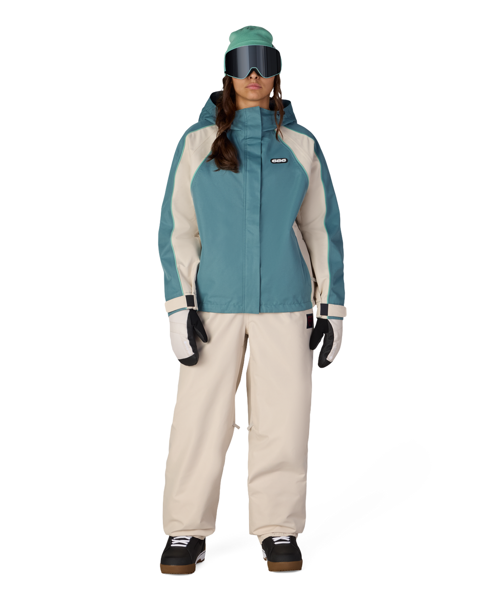 WOMENS HOLOGRAM™ SHELL JACKET - PALE FIRN COLORBLOCK