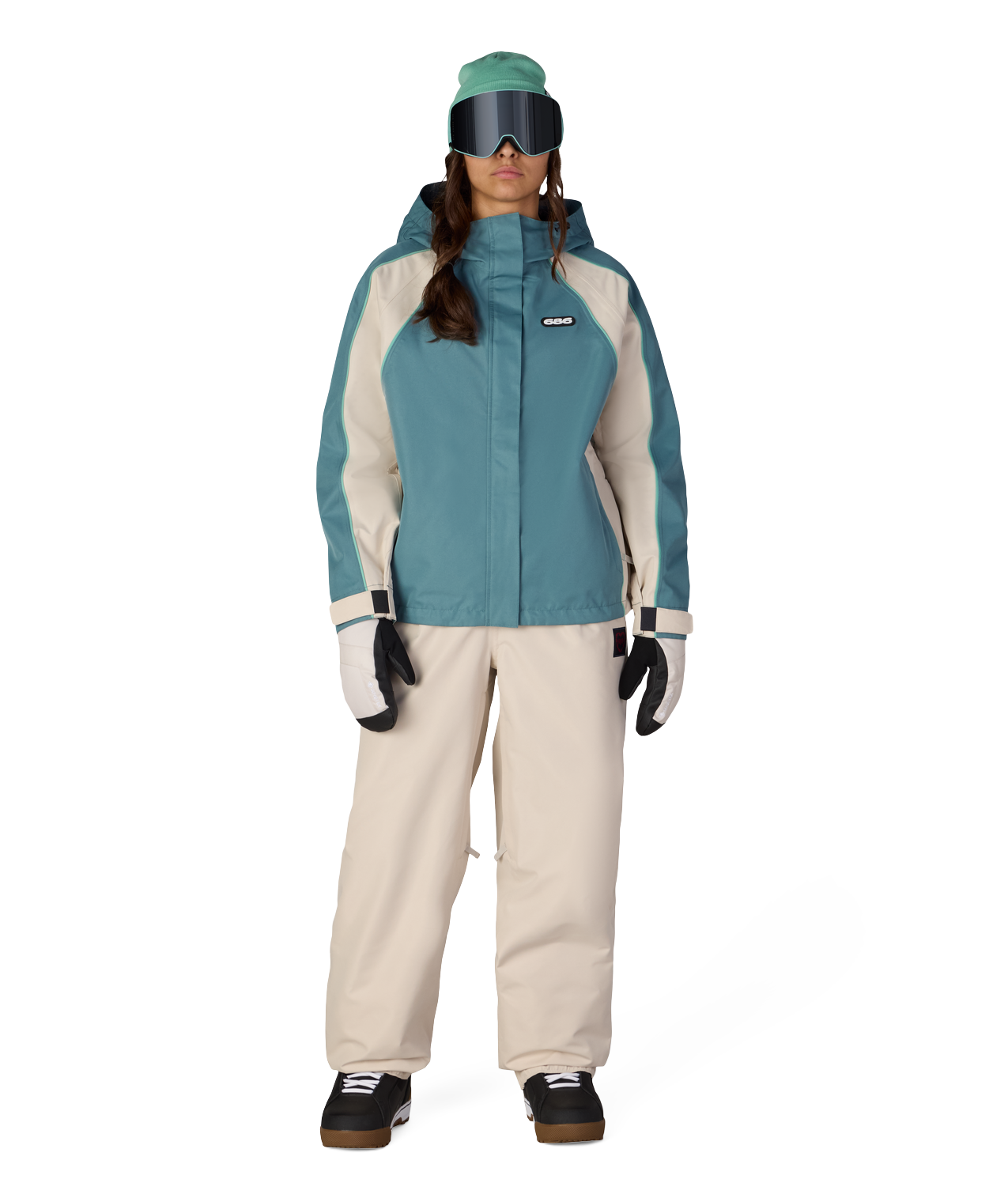 WOMENS HOLOGRAM™ SHELL JACKET - PALE FIRN COLORBLOCK