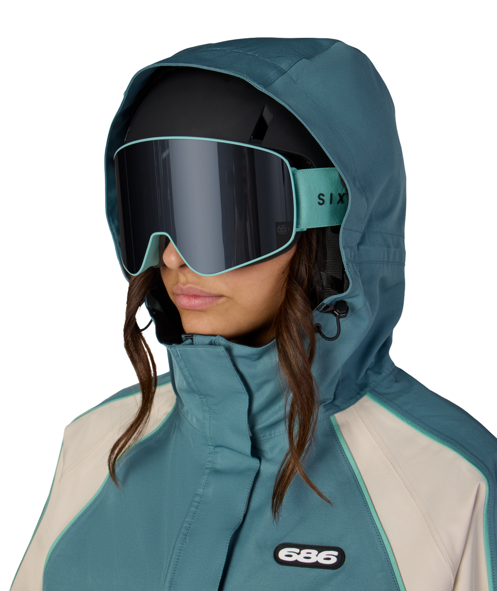 WOMENS HOLOGRAM™ SHELL JACKET - PALE FIRN COLORBLOCK