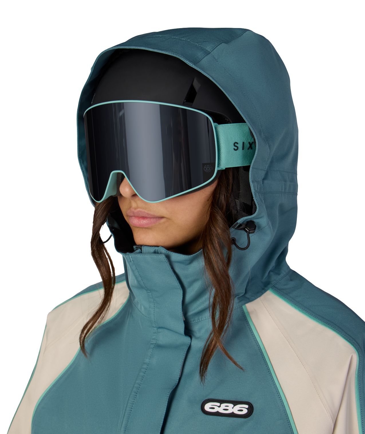 WOMENS HOLOGRAM™ SHELL JACKET - PALE FIRN COLORBLOCK