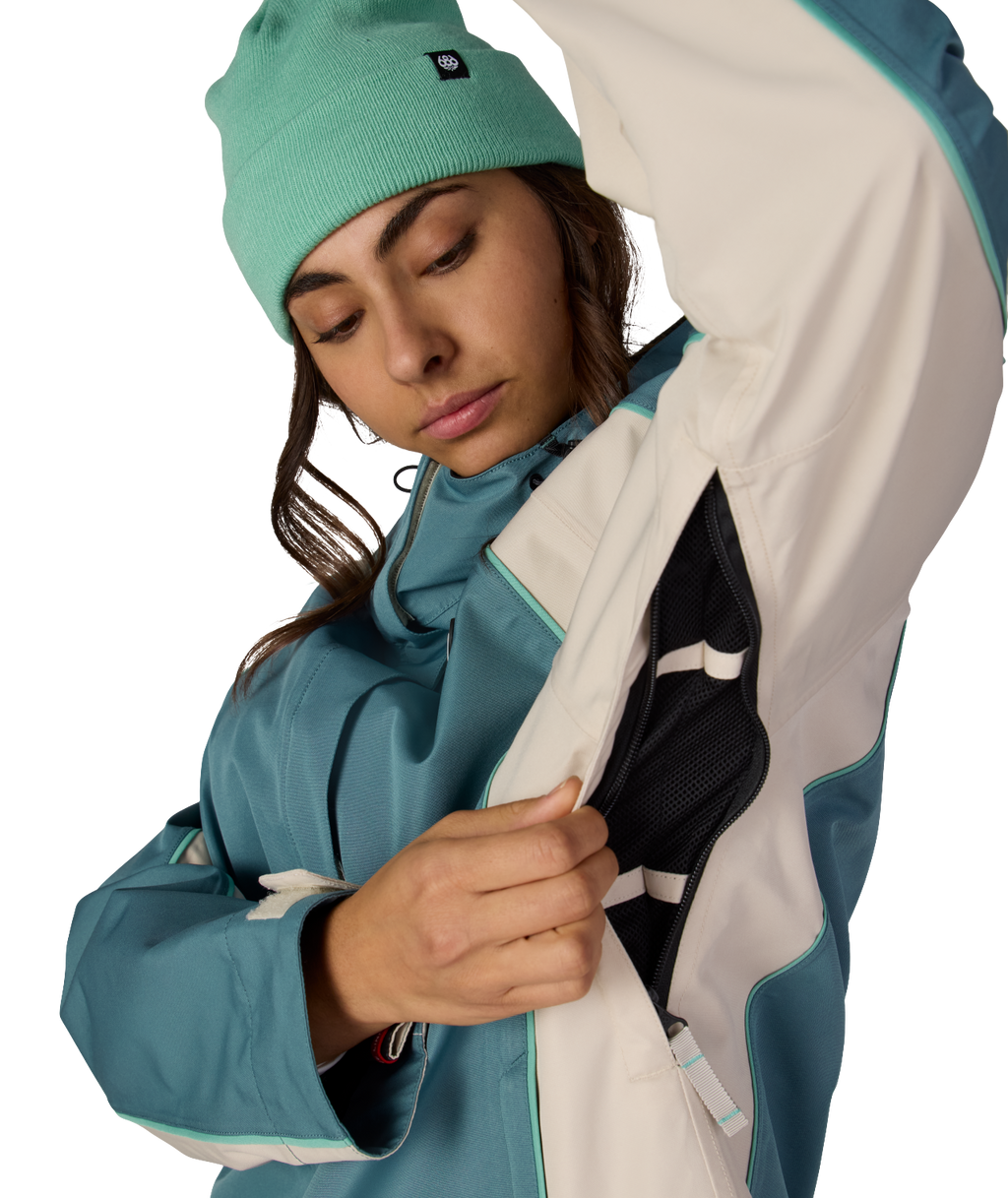 WOMENS HOLOGRAM™ SHELL JACKET - PALE FIRN COLORBLOCK