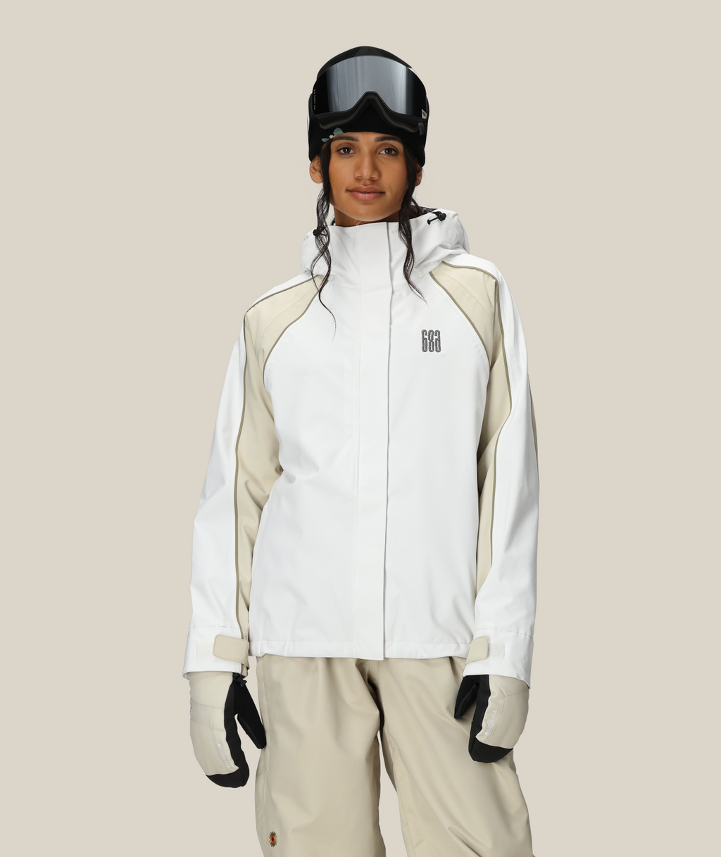 WOMENS HOLOGRAM™ SHELL JACKET - WHITE COLORBLOCK