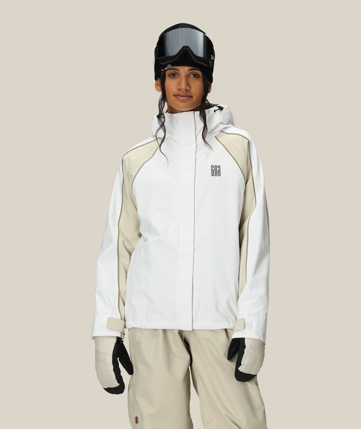 WOMENS HOLOGRAM™ SHELL JACKET - WHITE COLORBLOCK