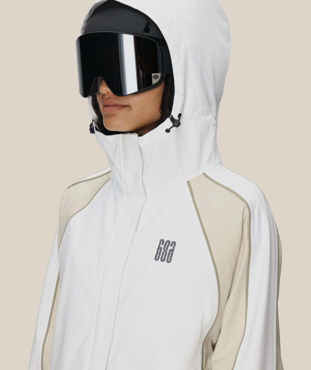 WOMENS HOLOGRAM™ SHELL JACKET - WHITE COLORBLOCK