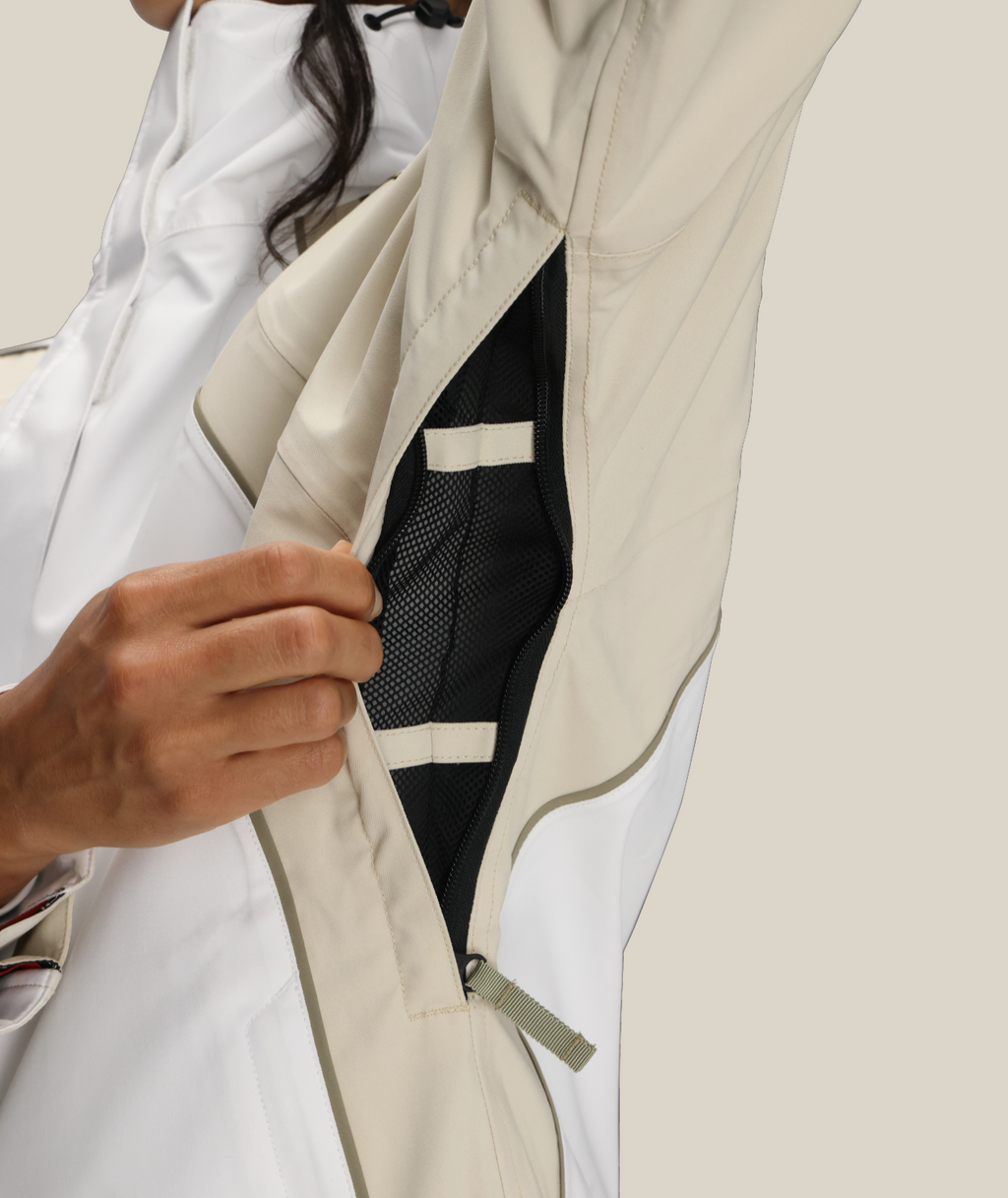 WOMENS HOLOGRAM™ SHELL JACKET - WHITE COLORBLOCK