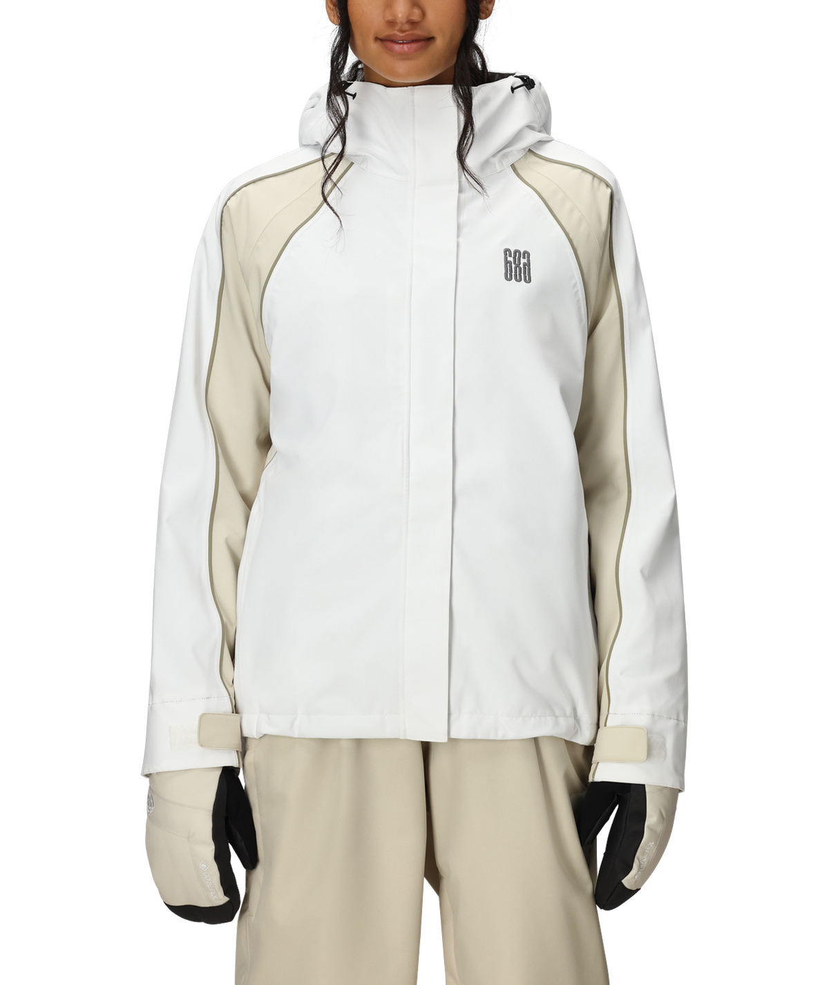 WOMENS HOLOGRAM™ SHELL JACKET - WHITE COLORBLOCK