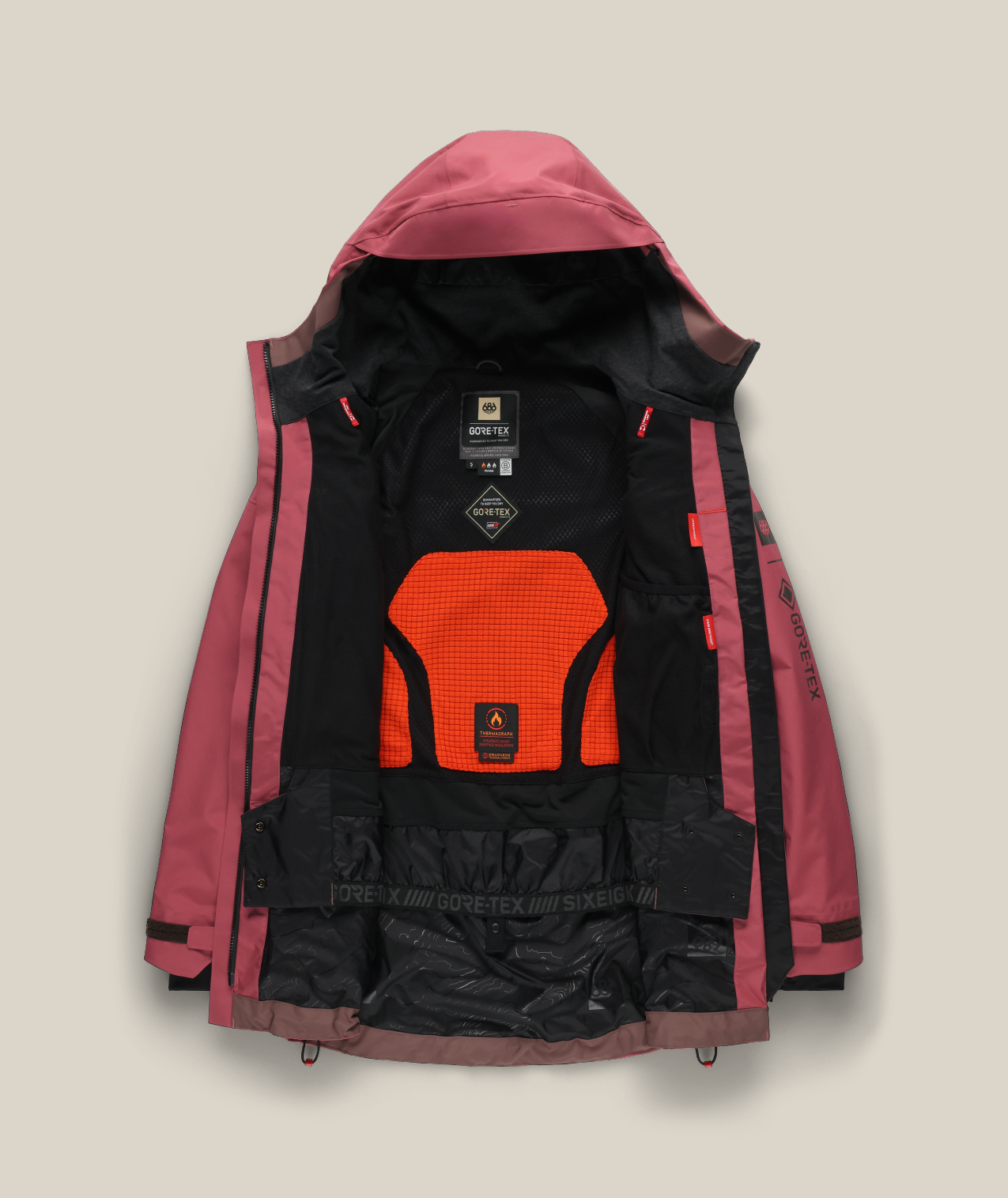 WOMENS GORE-TEX SKYLINE THERMAGRAPH® JACKET - ROSEWOOD