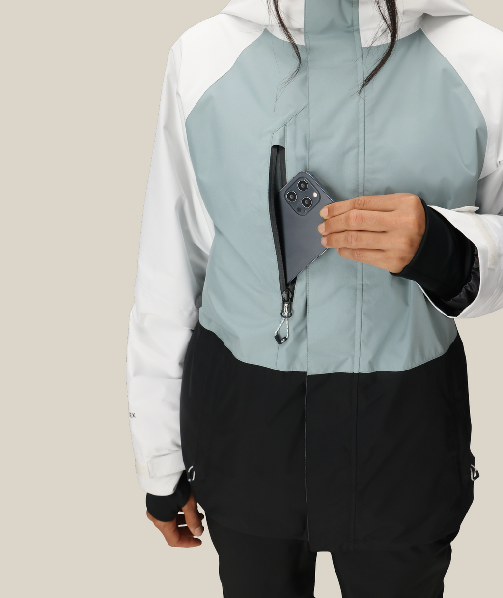 WOMENS GORE-TEX WILLOW™ INSULATED JACKET - DUSTY MARINE COLORBLOCK