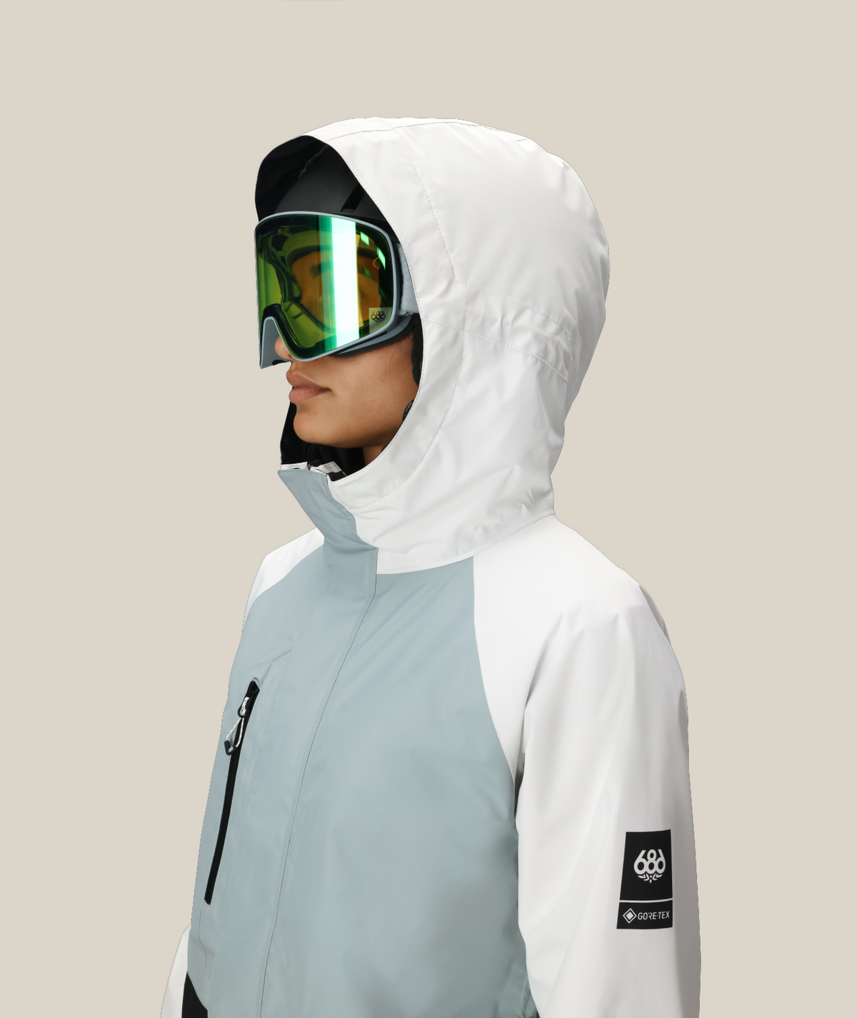 WOMENS GORE-TEX WILLOW™ INSULATED JACKET - DUSTY MARINE COLORBLOCK