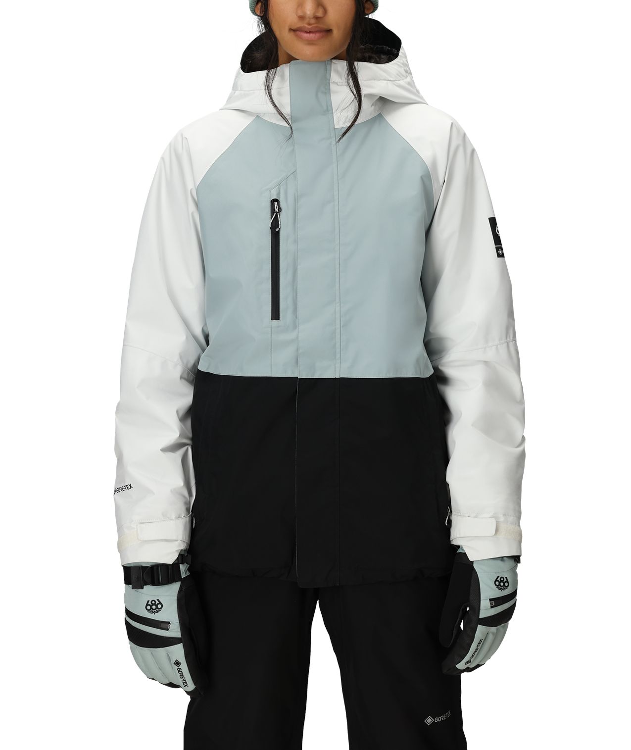 WOMENS GORE-TEX WILLOW™ INSULATED JACKET - DUSTY MARINE COLORBLOCK