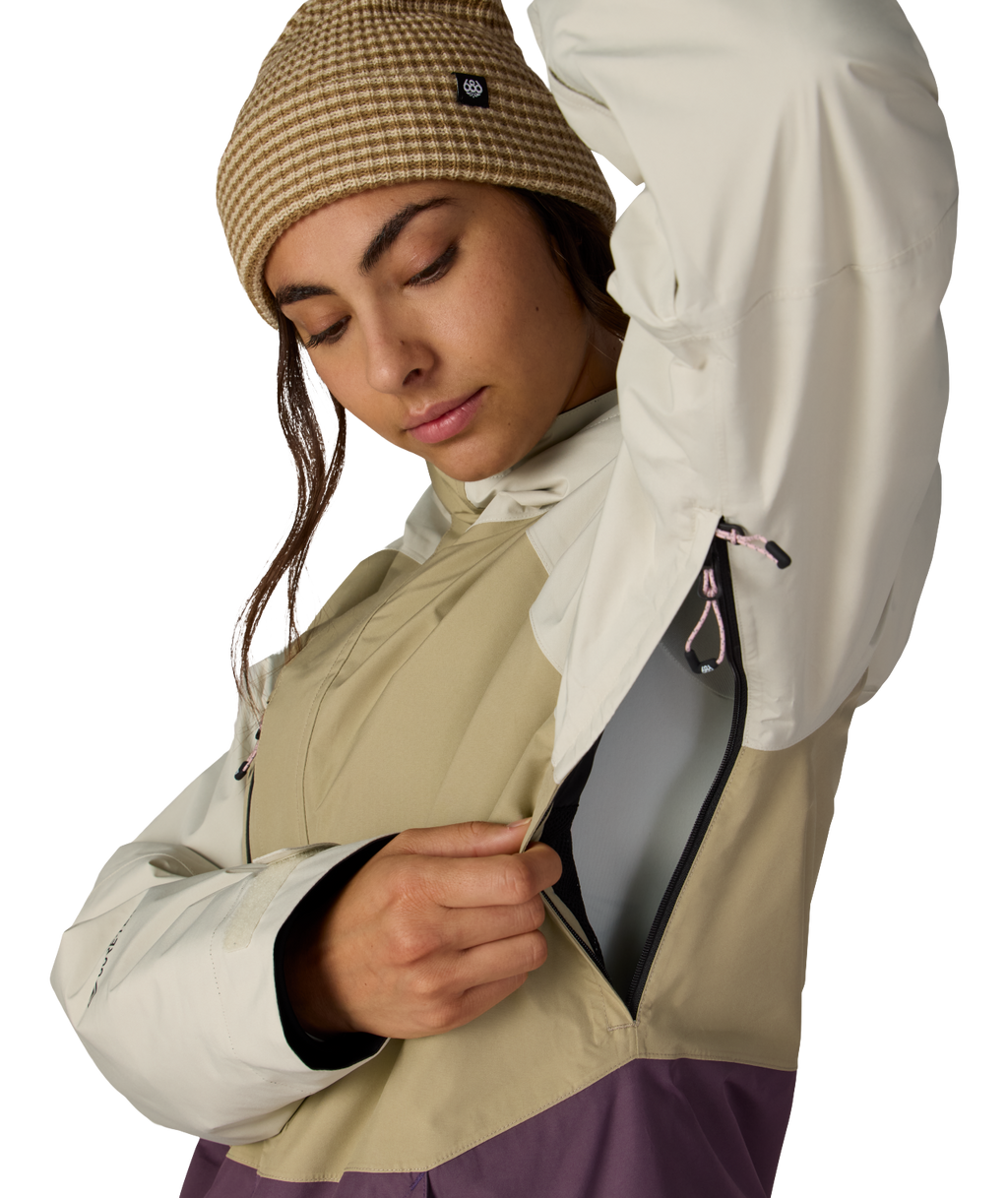 WOMENS GORE-TEX WILLOW™ INSULATED JACKET - KHAKI COLORBLOCK