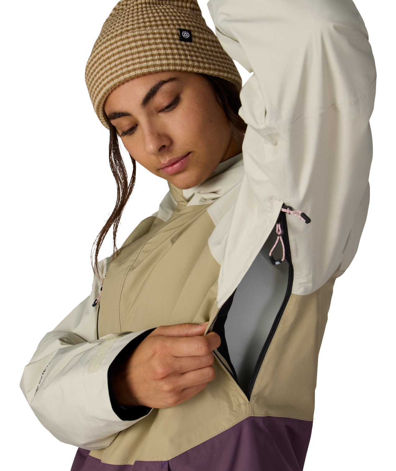 WOMENS GORE-TEX WILLOW™ INSULATED JACKET - KHAKI COLORBLOCK