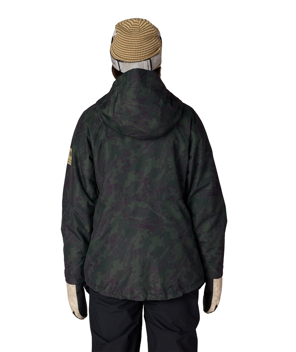 WOMENS GORE-TEX WILLOW™ INSULATED JACKET - MOSS GREEN SCRATCH CAMO
