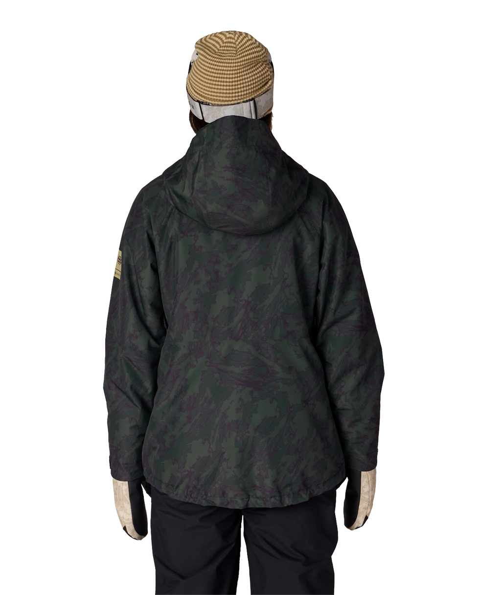 WOMENS GORE-TEX WILLOW™ INSULATED JACKET - MOSS GREEN SCRATCH CAMO