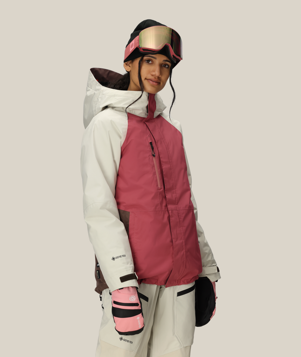 WOMENS GORE-TEX WILLOW™ INSULATED JACKET - ROSEWOOD COLORBLOCK