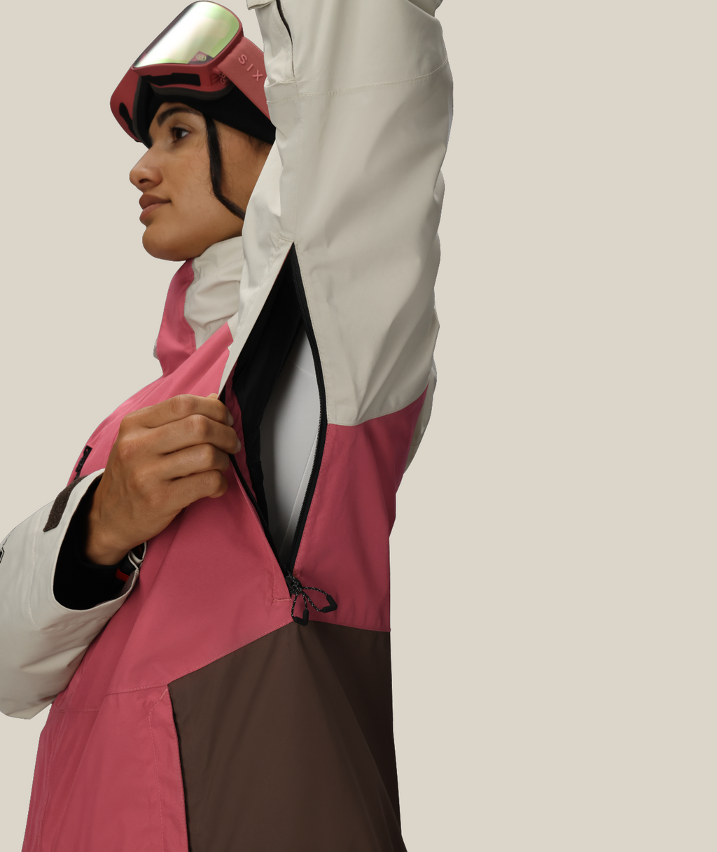 WOMENS GORE-TEX WILLOW™ INSULATED JACKET - ROSEWOOD COLORBLOCK