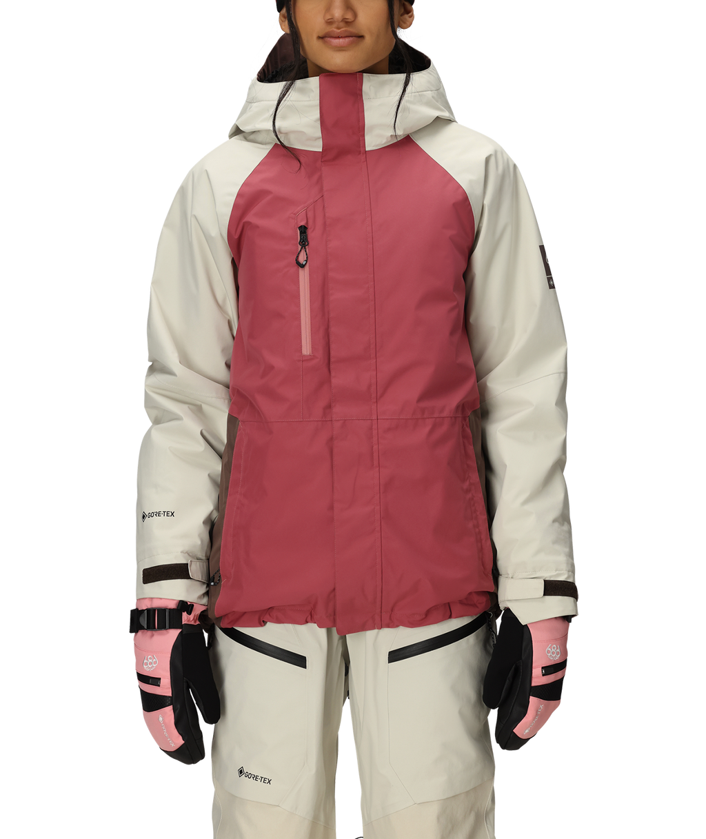 WOMENS GORE-TEX WILLOW™ INSULATED JACKET - ROSEWOOD COLORBLOCK