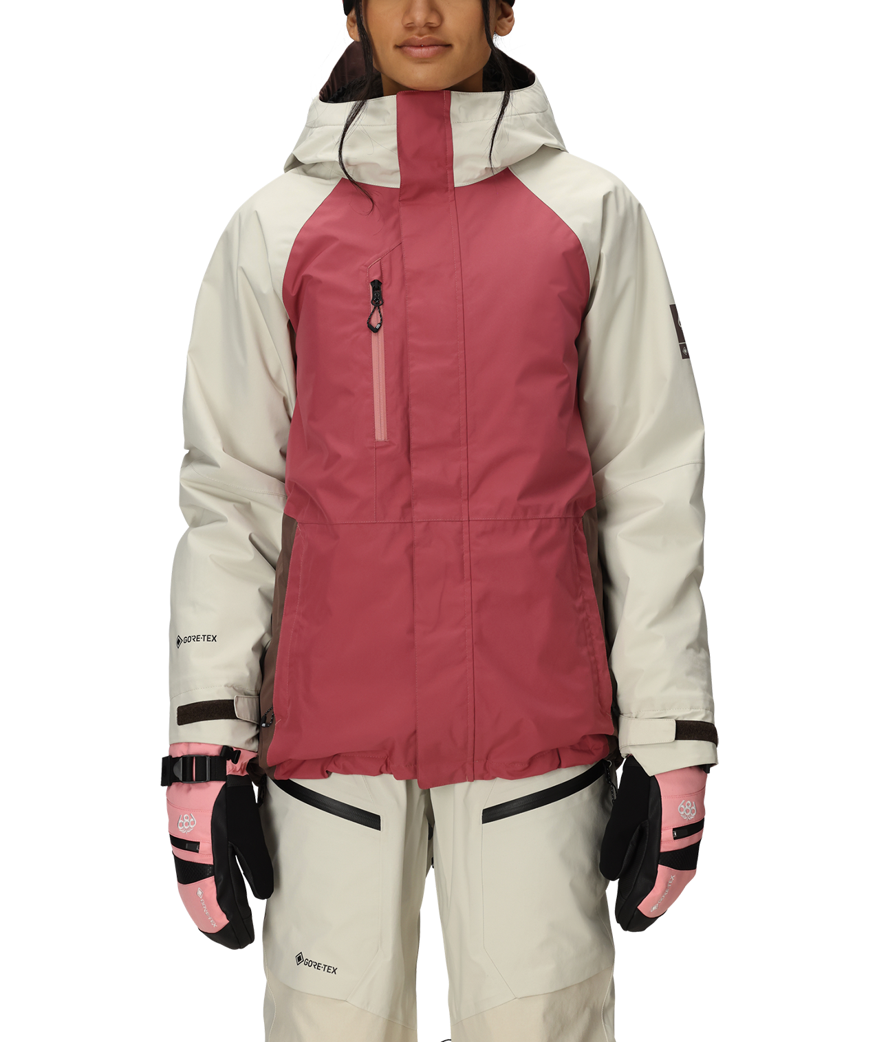 WOMENS GORE-TEX WILLOW™ INSULATED JACKET - ROSEWOOD COLORBLOCK