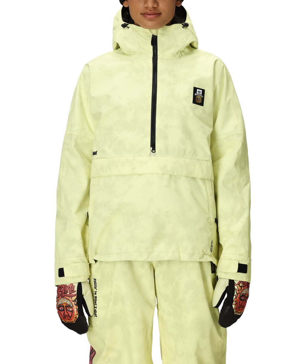 WOMENS 686 SUBLIME SHELL ANORAK - SUBLIME YELLOW TIE DYE