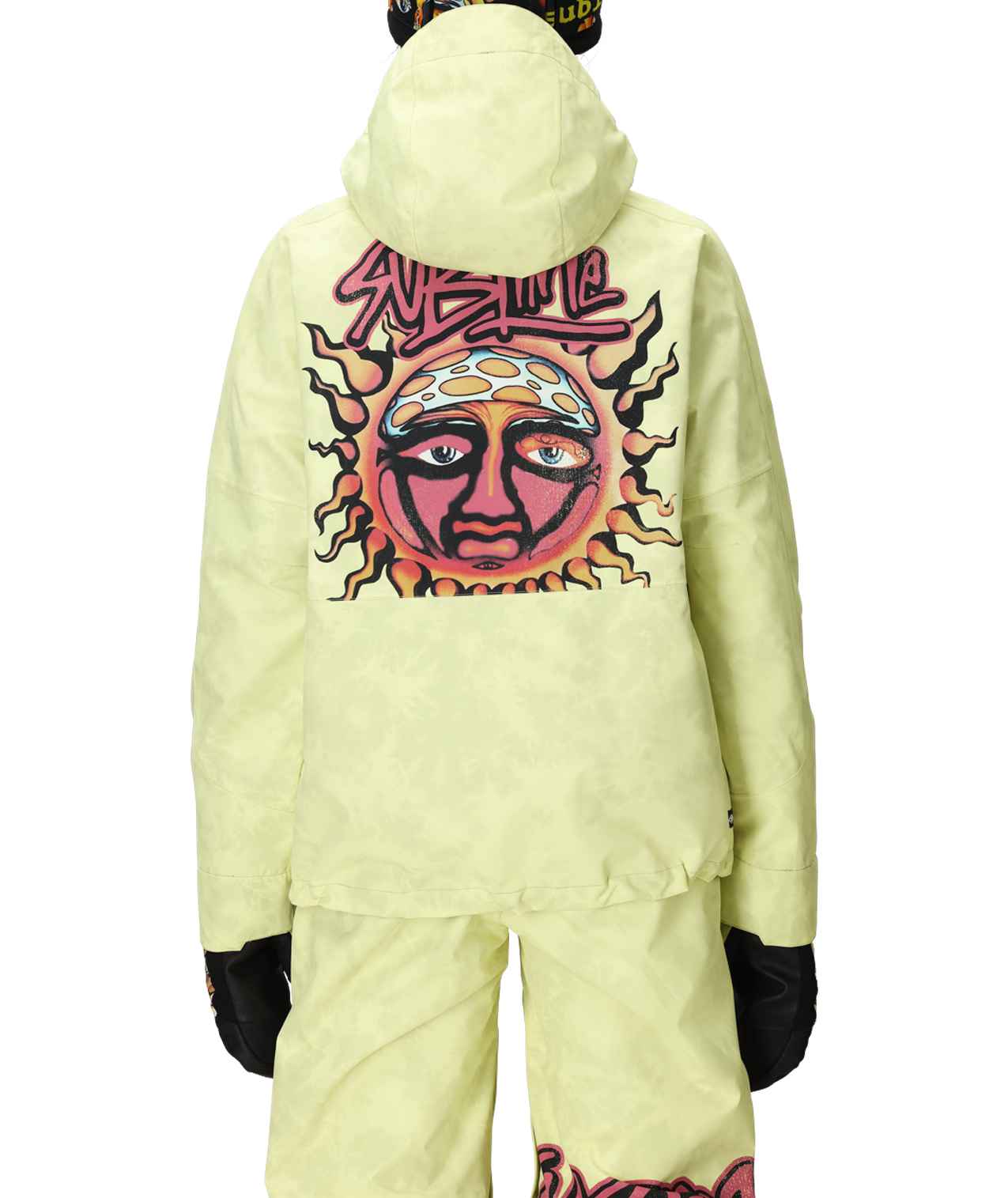 WOMENS 686 SUBLIME SHELL ANORAK - SUBLIME YELLOW TIE DYE
