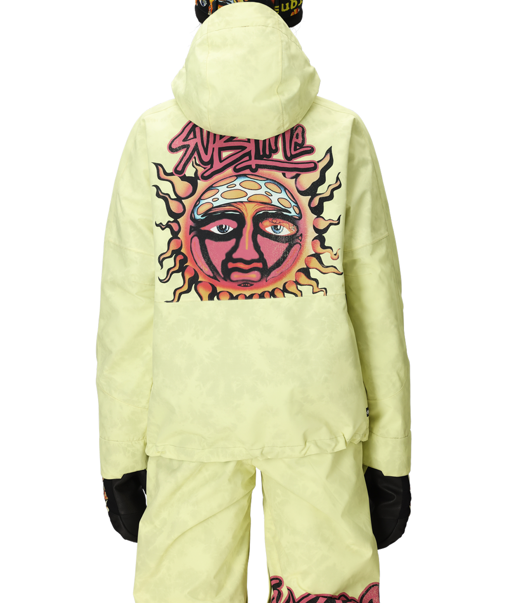 WOMENS 686 SUBLIME SHELL ANORAK - SUBLIME YELLOW TIE DYE