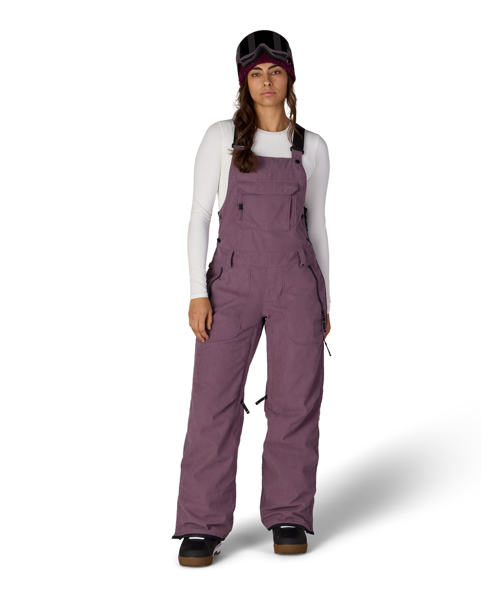 WOMENS BLACK MAGIC™ INSULATED BIB - BLACK PLUM GRID CORDUROY