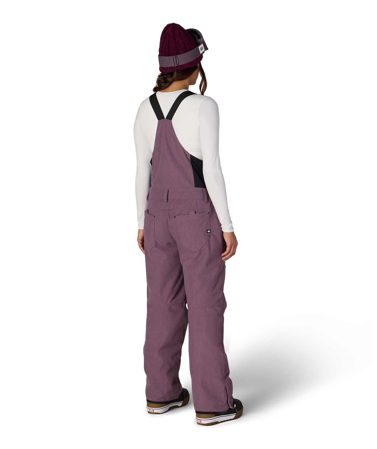 WOMENS BLACK MAGIC™ INSULATED BIB - BLACK PLUM GRID CORDUROY