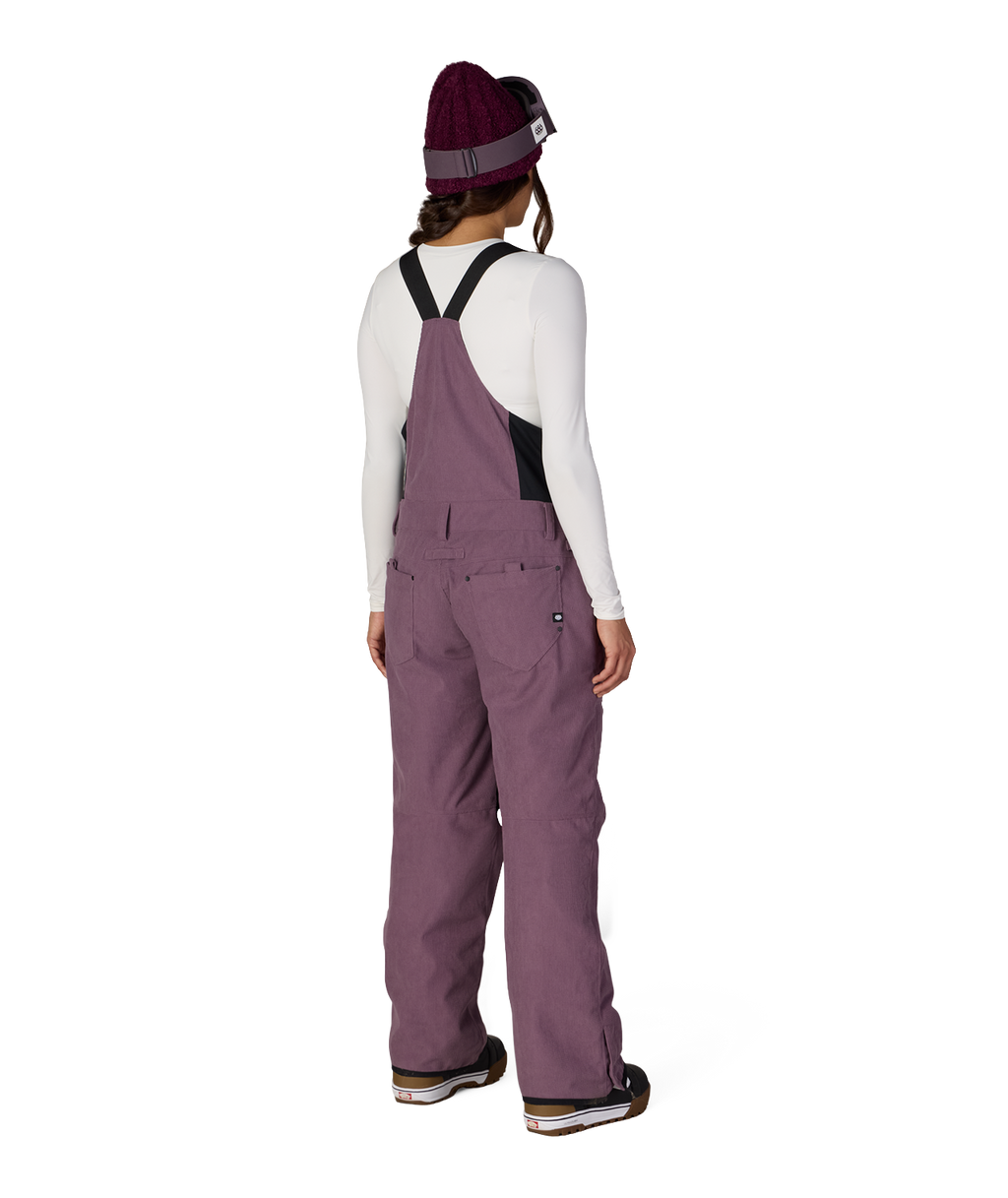WOMENS BLACK MAGIC™ INSULATED BIB - BLACK PLUM GRID CORDUROY