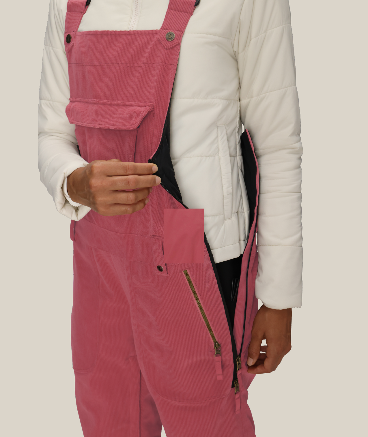 WOMENS BLACK MAGIC™ INSULATED BIB - ROSEWOOD CORDUROY