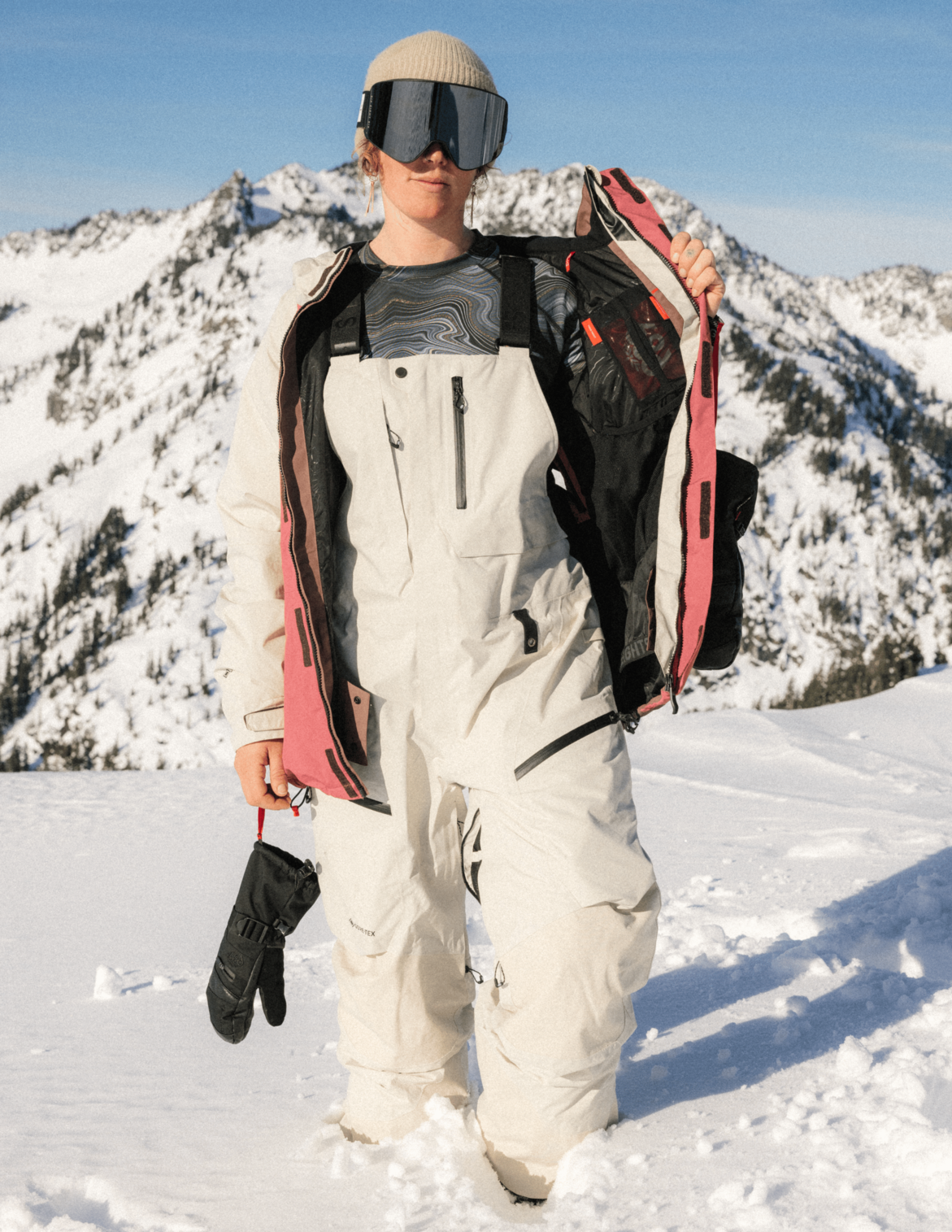 WOMENS GORE-TEX  DISPATCH™ SHELL BIB - LIMESTONE