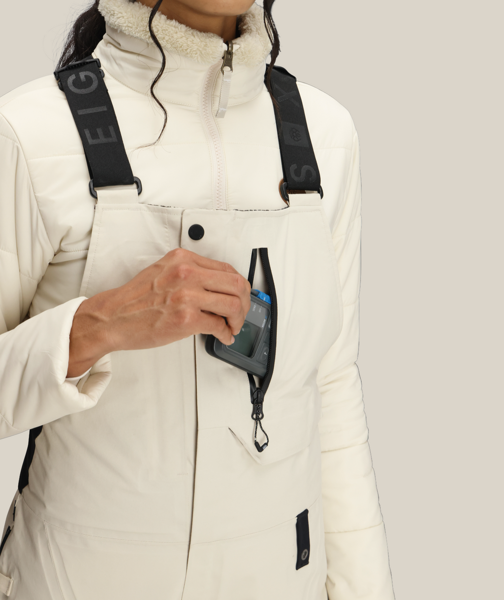 WOMENS GORE-TEX  DISPATCH™ SHELL BIB - LIMESTONE