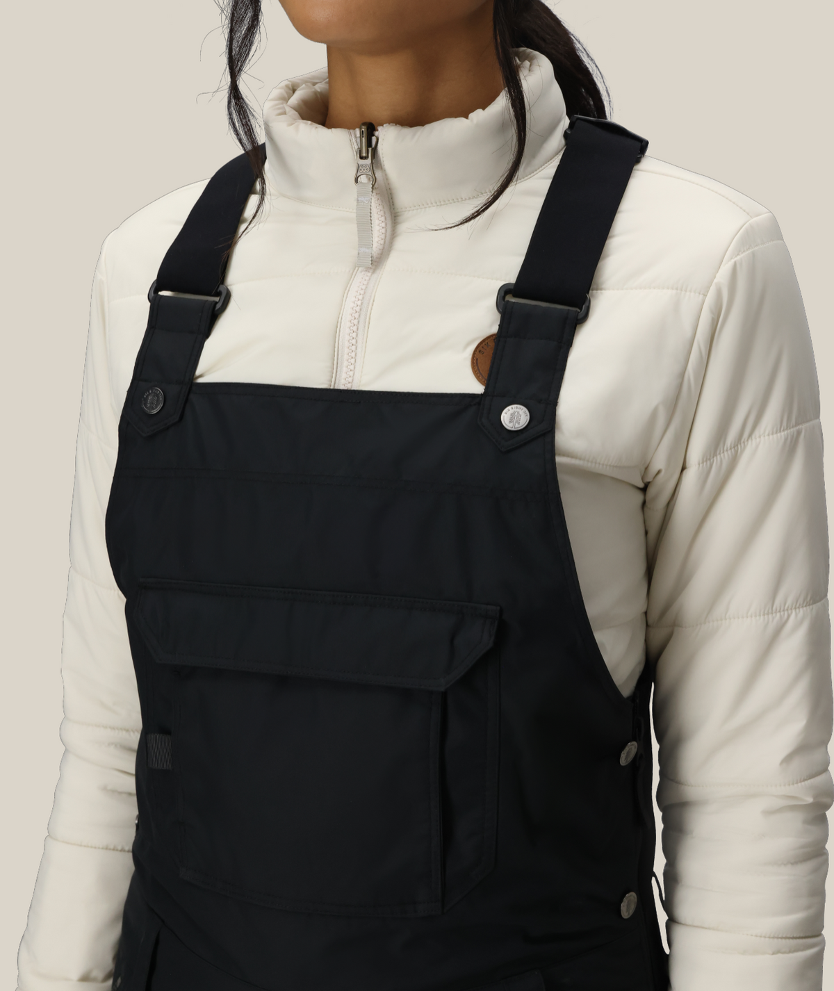 WOMENS BLACK MAGIC 20K SHELL BIB - BLACK