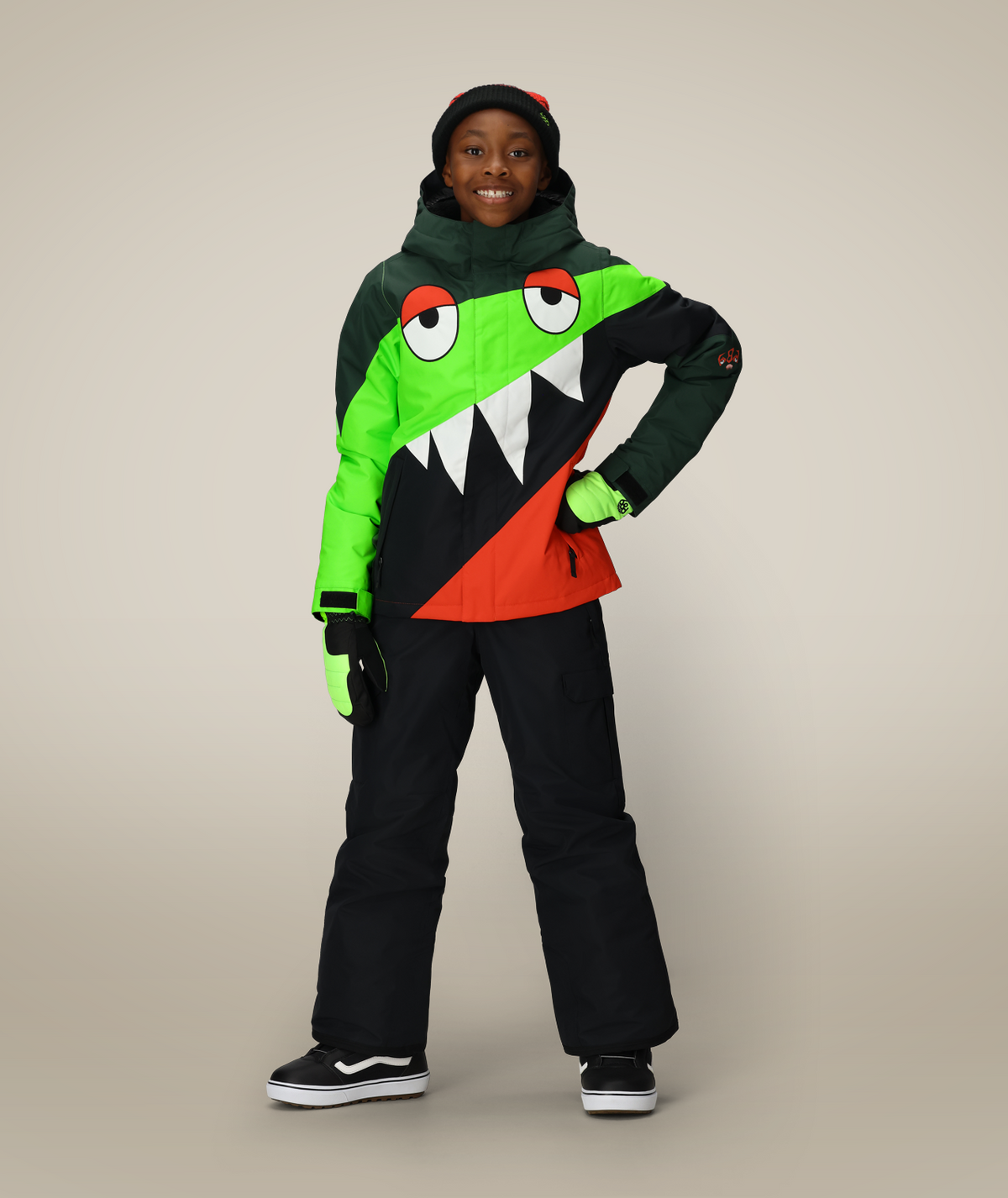 BOYS SNAGGLETOOTH OWEN INSULATED JACKET - BOREALIS GREEN COLORBLOCK