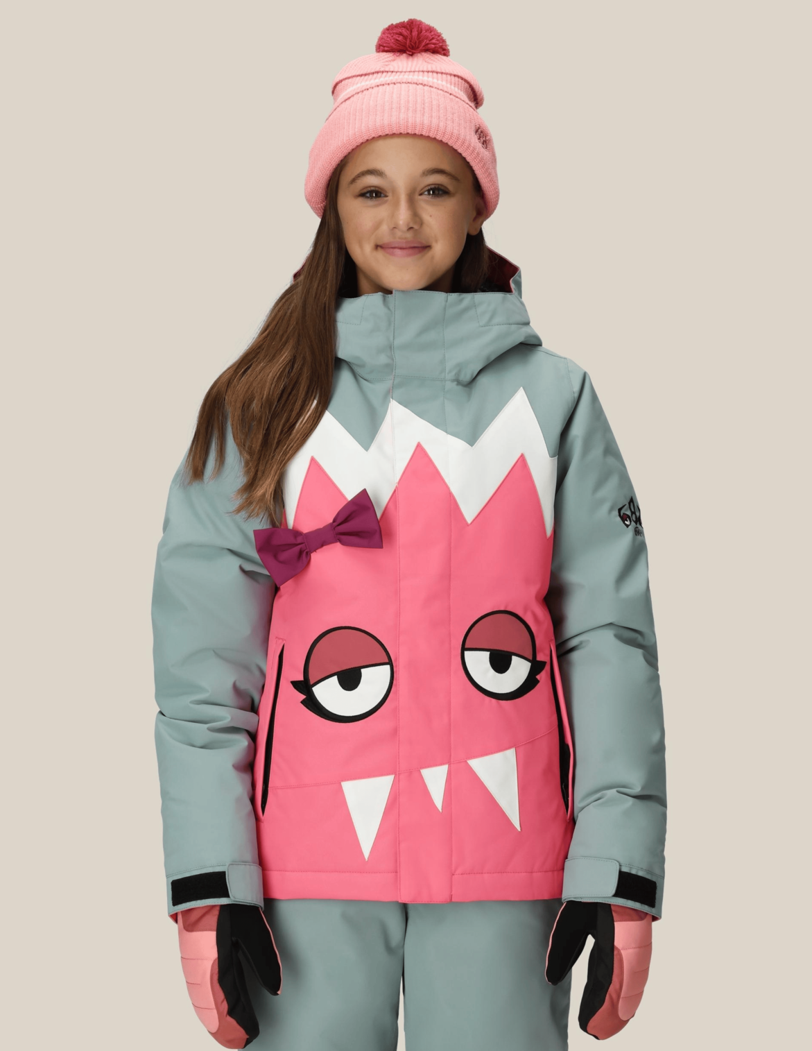 GIRLS SNAGGLETOOTH LUNA INSULATED JACKET - GERANIUM PINK COLORBLOCK