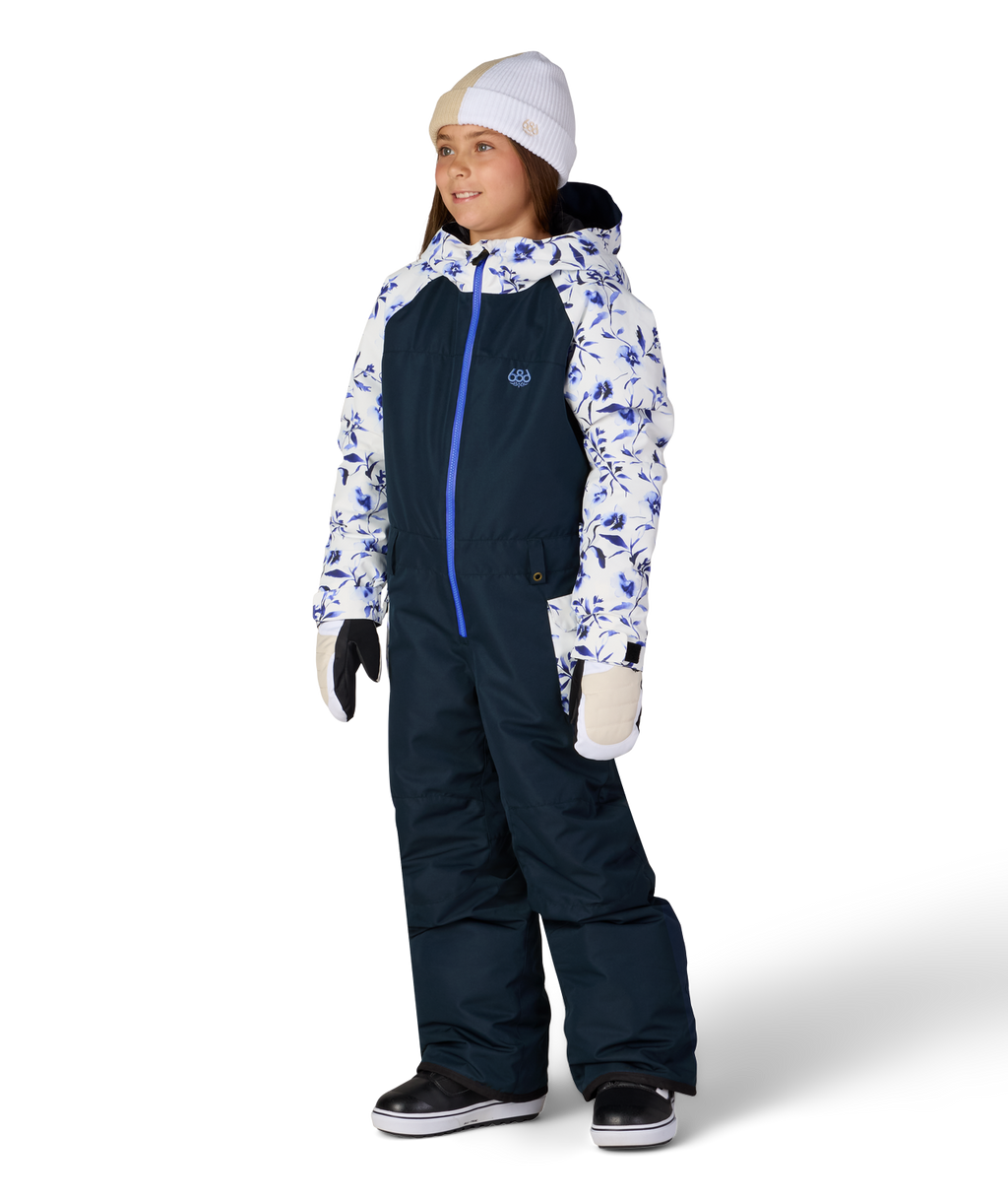 GIRLS SHINE INSULATED ONE-PIECE - BLUE PORCELAIN COLORBLOCK