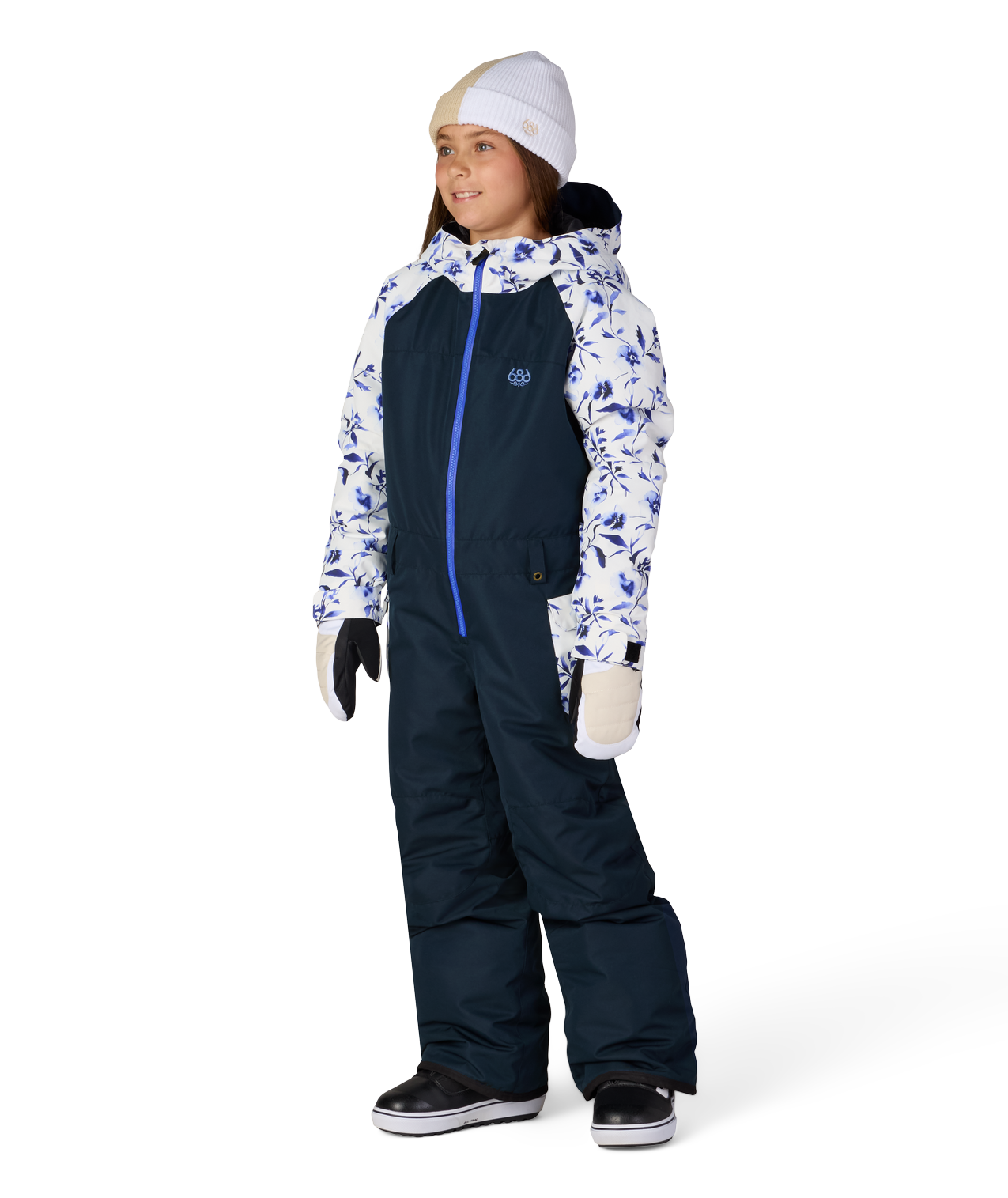 GIRLS SHINE INSULATED ONE-PIECE - BLUE PORCELAIN COLORBLOCK