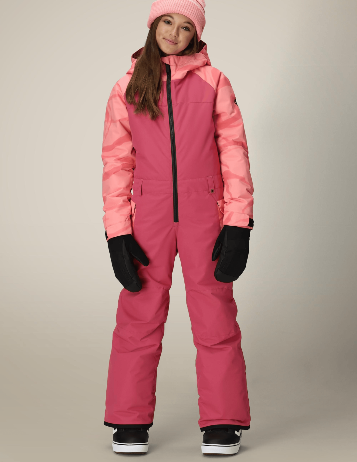 GIRLS SHINE INSULATED ONE-PIECE - ROSEWOOD COLORBLOCK