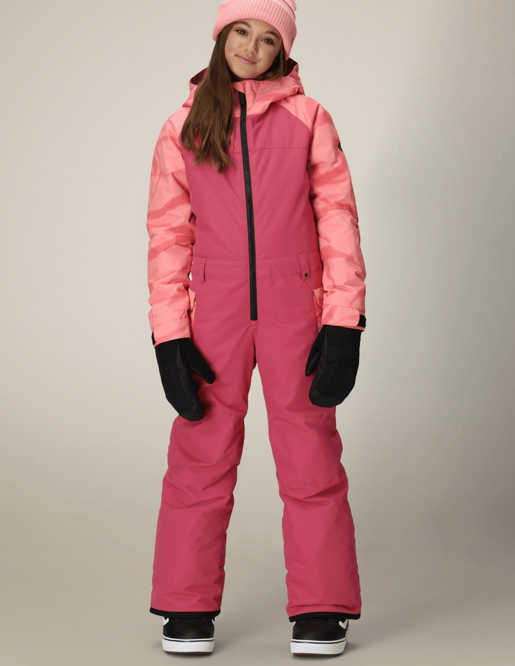GIRLS SHINE INSULATED ONE-PIECE - ROSEWOOD COLORBLOCK